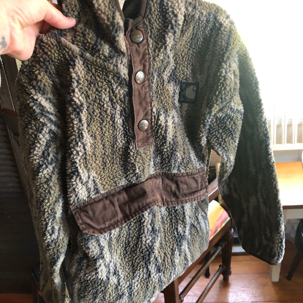Carhartt Kids Olive Green & Brown Sherpa Pullover